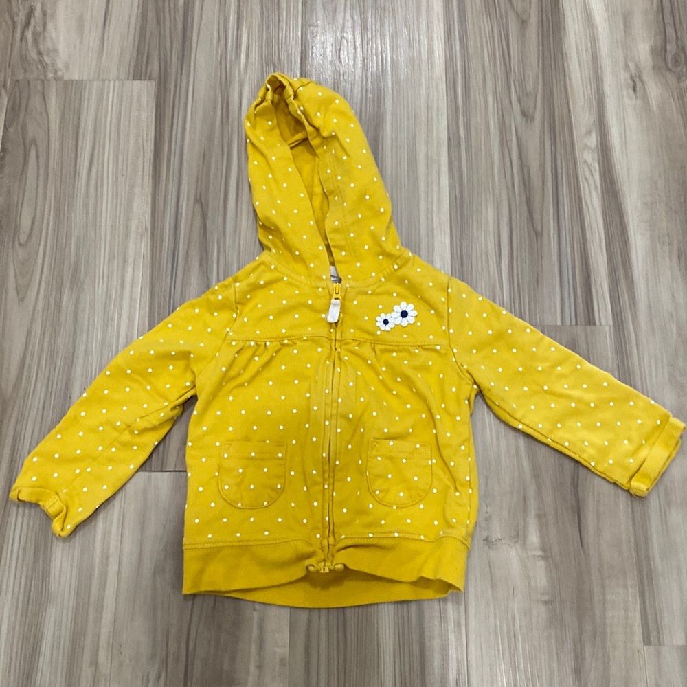 Carter’s 18 month girls mustard yellow zip up sweatshirt